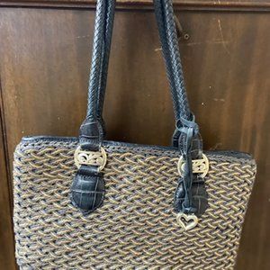 Beautiful Brighton Straw/Leather Bag